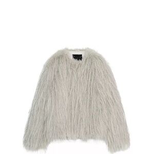 Zara Women's Fur Jacket - Soft Gray